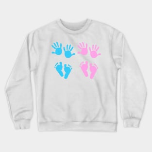 Baby girl, baby boy hand and foot print Crewneck Sweatshirt